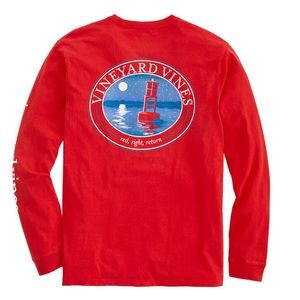 Red, Right, Return long sleeve pocket tee VINEYARD VINES